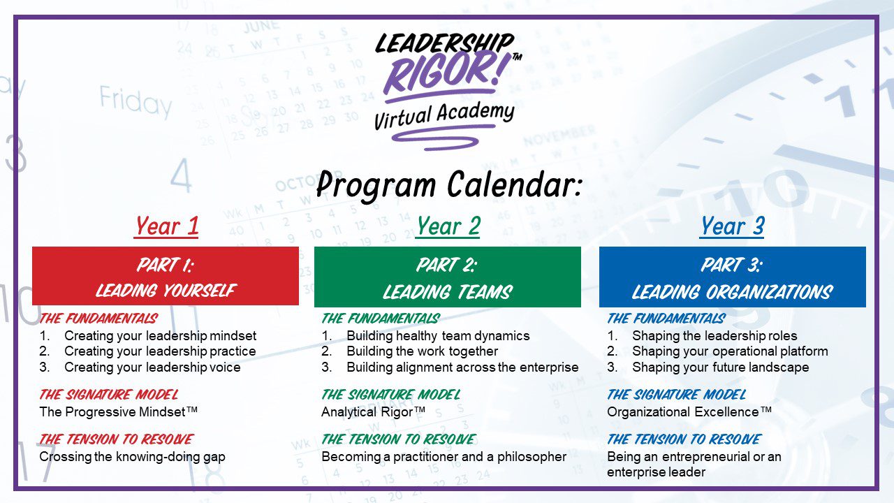 Leadership Rigor Virtual Academy Program Calendar